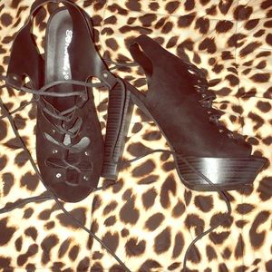 Black Strappy High Heels